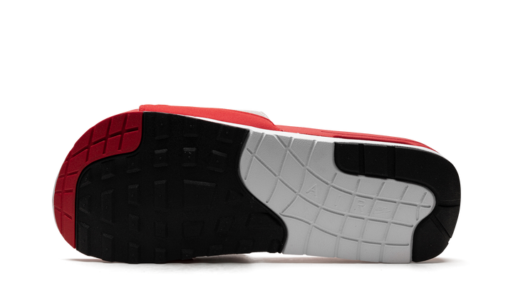 NIKE AIR MAX 1 SLIDE WHITE UNIVERSITY RED