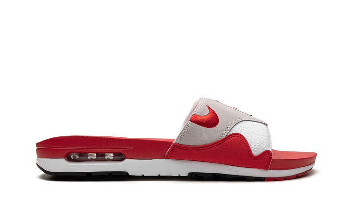 NIKE AIR MAX 1 SLIDE WHITE UNIVERSITY RED