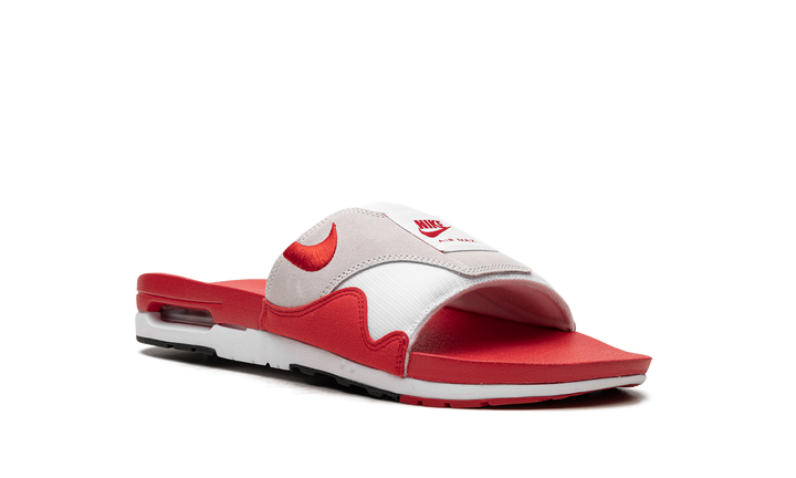 NIKE AIR MAX 1 SLIDE WHITE UNIVERSITY RED