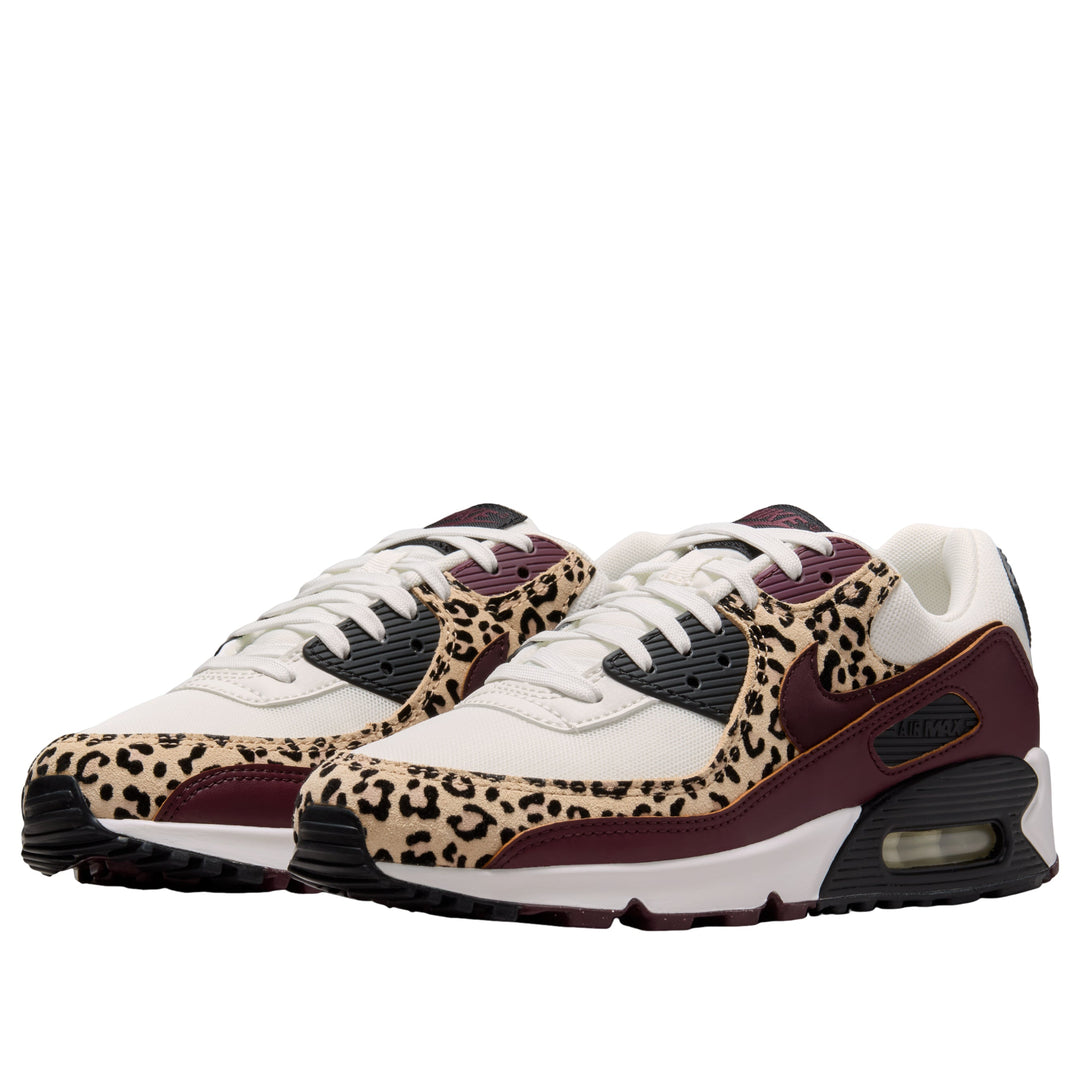 NIKE AIR MAX 90 LEOPARD BURGUNDY (WOMEN&