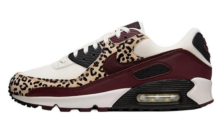 NIKE AIR MAX 90 LEOPARD BURGUNDY (WOMEN&