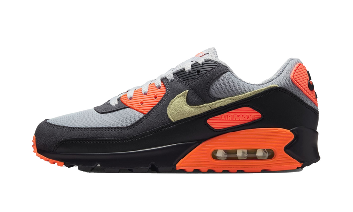 NIKE AIR MAX 90 LIGHT SMOKE GREY HYPER CRIMSON LIMELIGHT