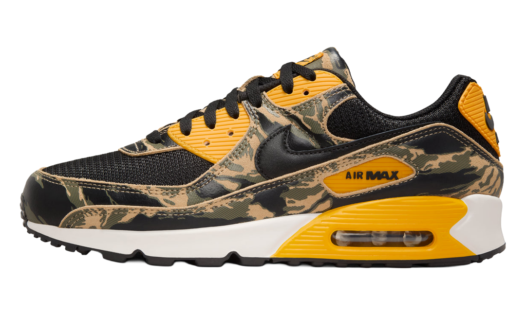 NIKE AIR MAX 90 PREMIUM BLACK UNIVERSITY GOLD CAMO