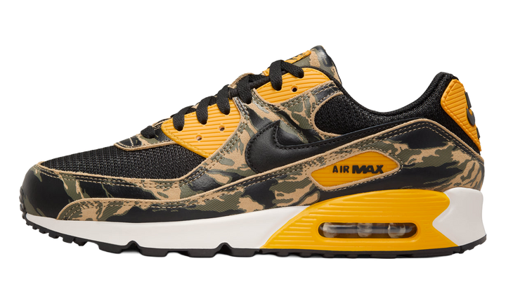 NIKE AIR MAX 90 PREMIUM BLACK UNIVERSITY GOLD CAMO