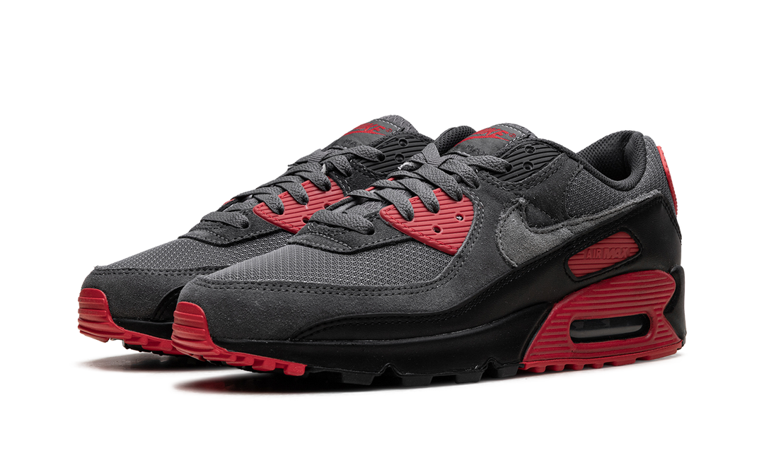 NIKE AIR MAX 90 SMOKE GREY FIRE RED