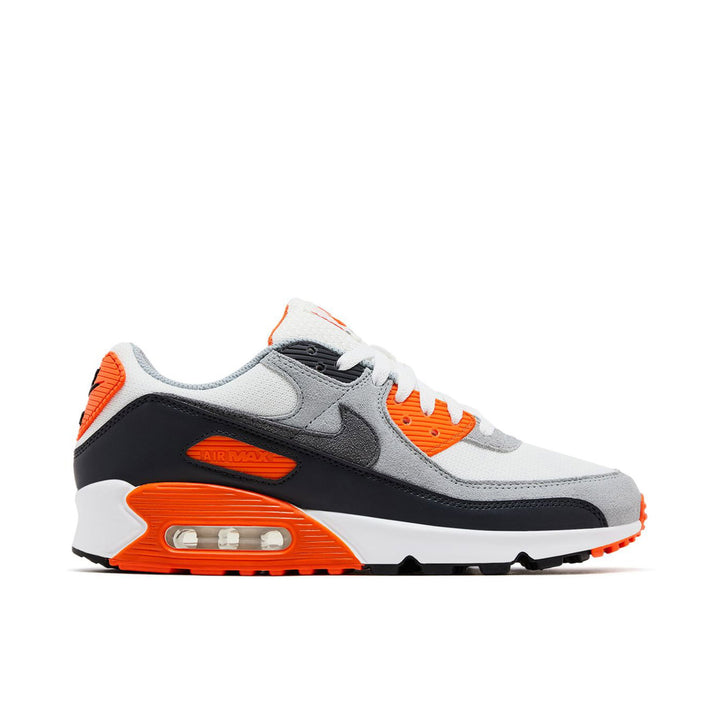 NIKE AIR MAX 90 SUMMIT WHITE SAFETY ORANGE DARK SMOKE GREY SMOKE GREY