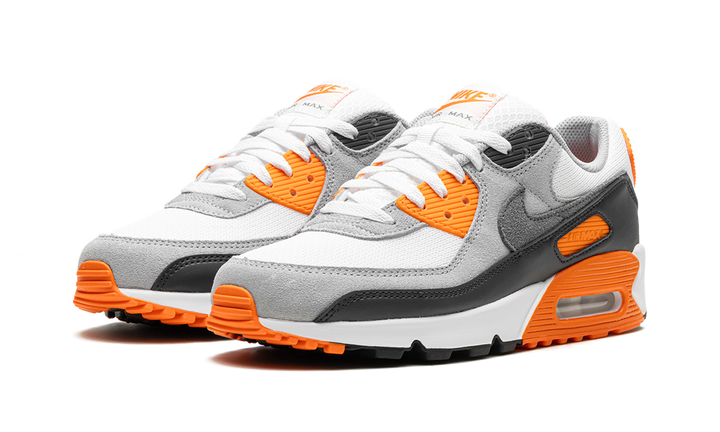 NIKE AIR MAX 90 SUMMIT WHITE SAFETY ORANGE DARK SMOKE GREY SMOKE GREY