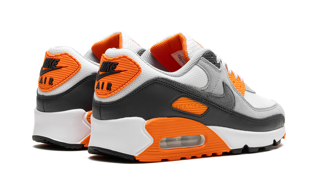 NIKE AIR MAX 90 SUMMIT WHITE SAFETY ORANGE DARK SMOKE GREY SMOKE GREY