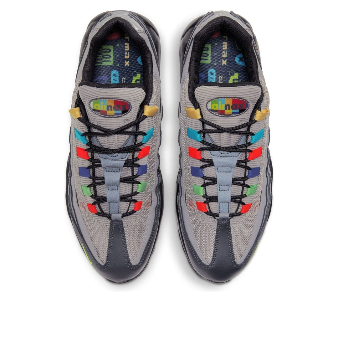 NIKE AIR MAX 95 ESSENTIAL LIGHT CHARCOAL RED BLACK
