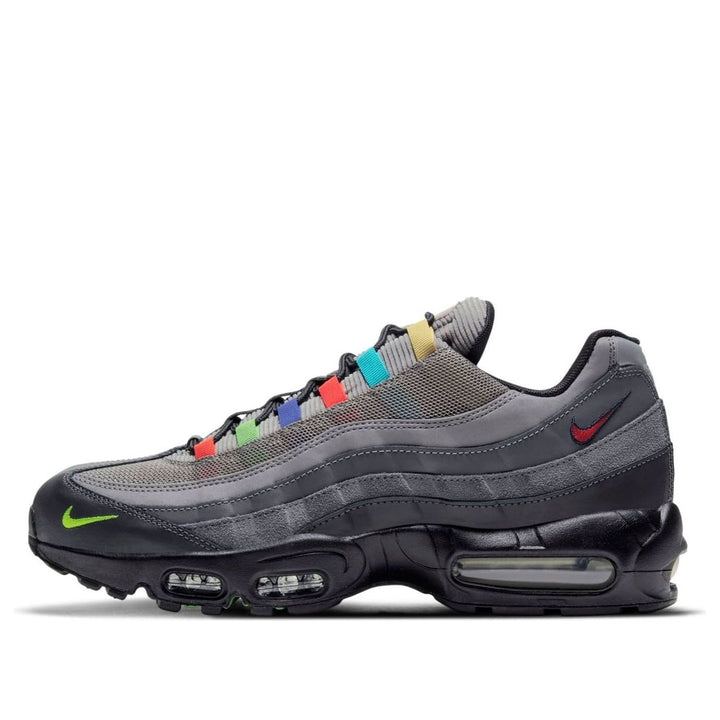 NIKE AIR MAX 95 ESSENTIAL LIGHT CHARCOAL RED BLACK