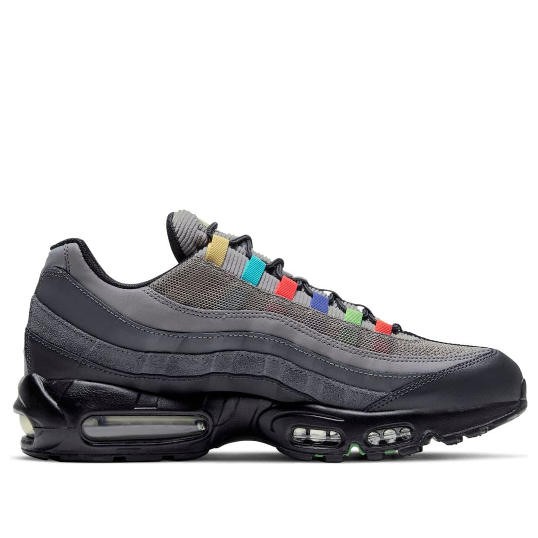 NIKE AIR MAX 95 ESSENTIAL LIGHT CHARCOAL RED BLACK