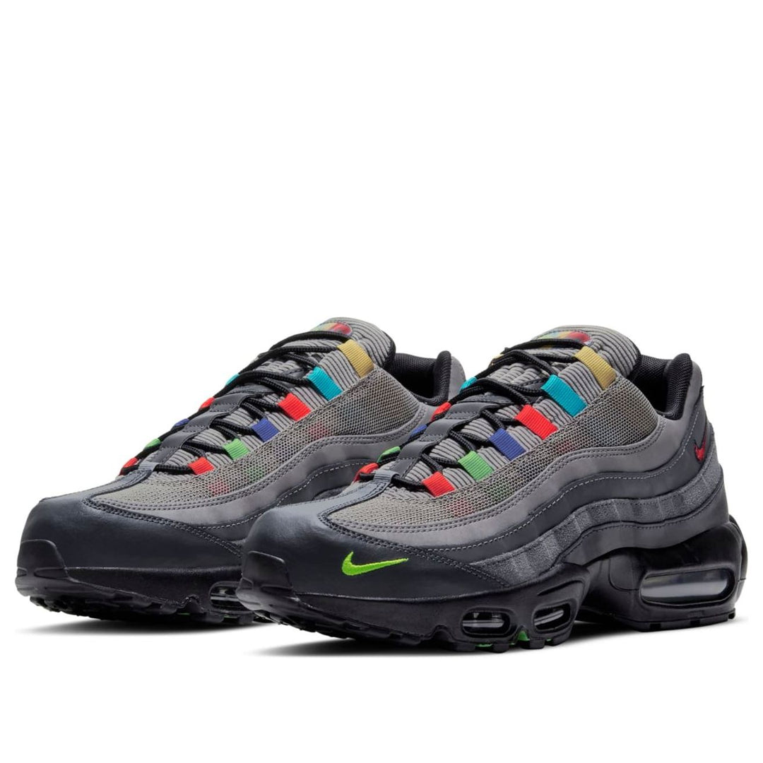 NIKE AIR MAX 95 ESSENTIAL LIGHT CHARCOAL RED BLACK