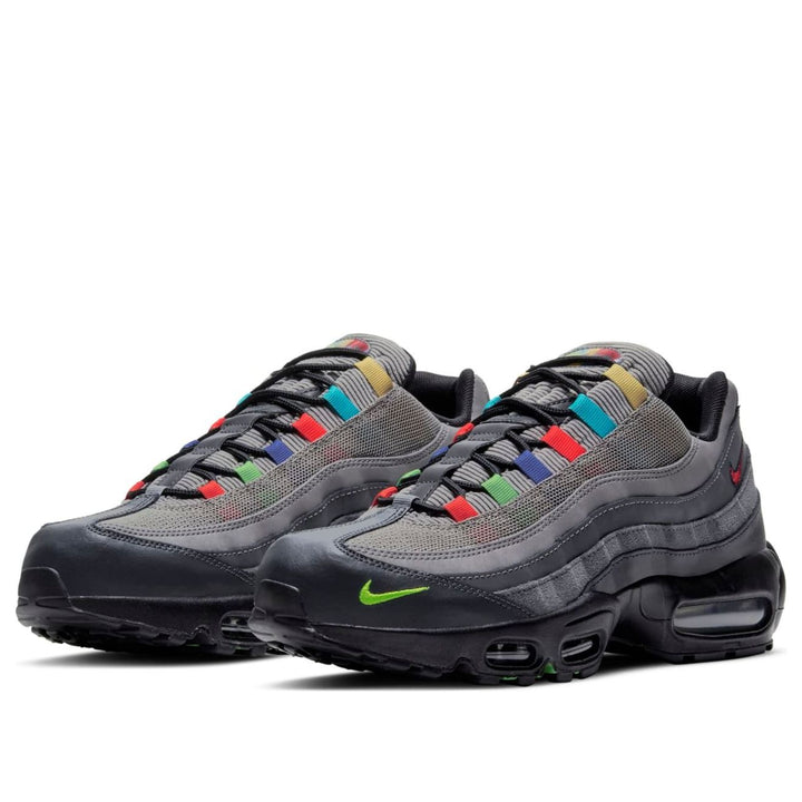 NIKE AIR MAX 95 ESSENTIAL LIGHT CHARCOAL RED BLACK