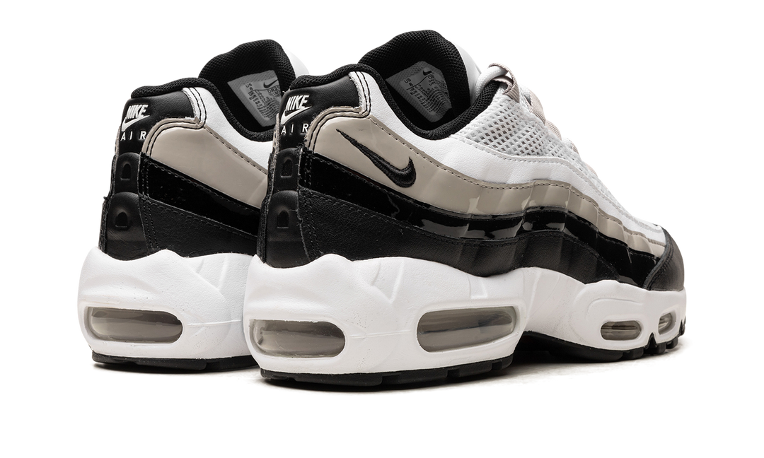 NIKE AIR MAX 95 WHITE LIGHT IRON ORE BLACK PATENT WOMENS