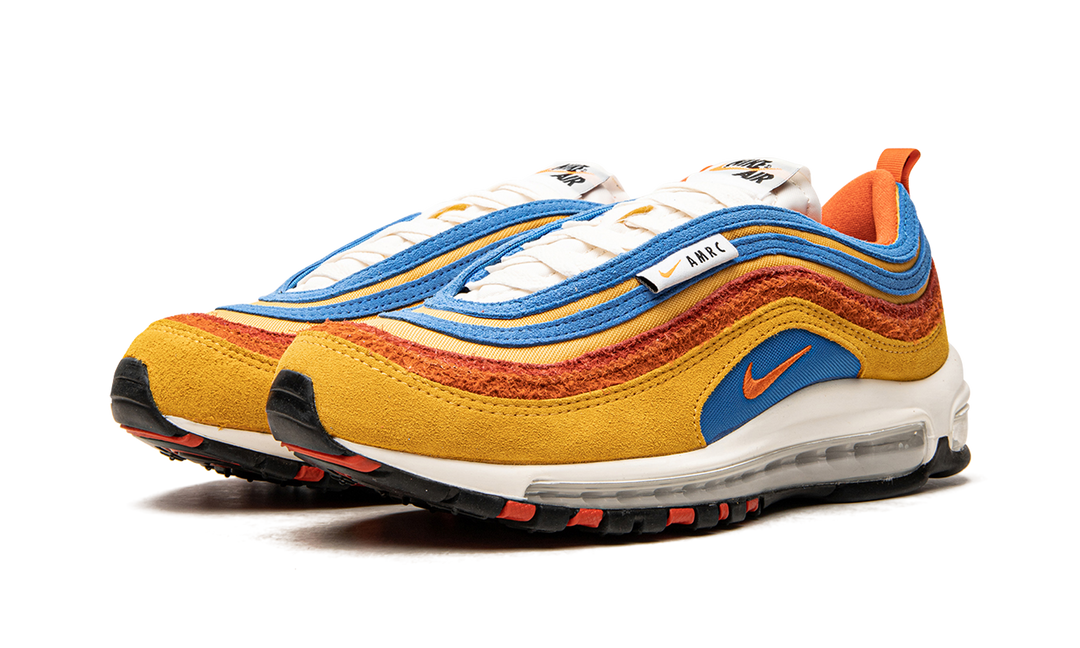 NIKE AIR MAX 97 SE RUNNING CLUB POLLEN ORANGE BLUE