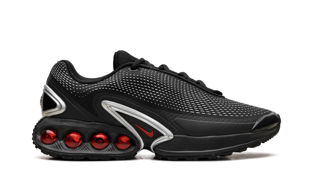 NIKE AIR MAX DN BLACK METALLIC SILVER RED