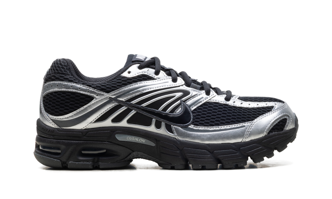 NIKE AIR MAX MOTO 2K BLACK METALLIC SILVER WOMENS