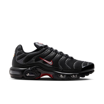 NIKE AIR MAX PLUS BLACK UNIVERSITY RED METALLIC SILVER — Stock