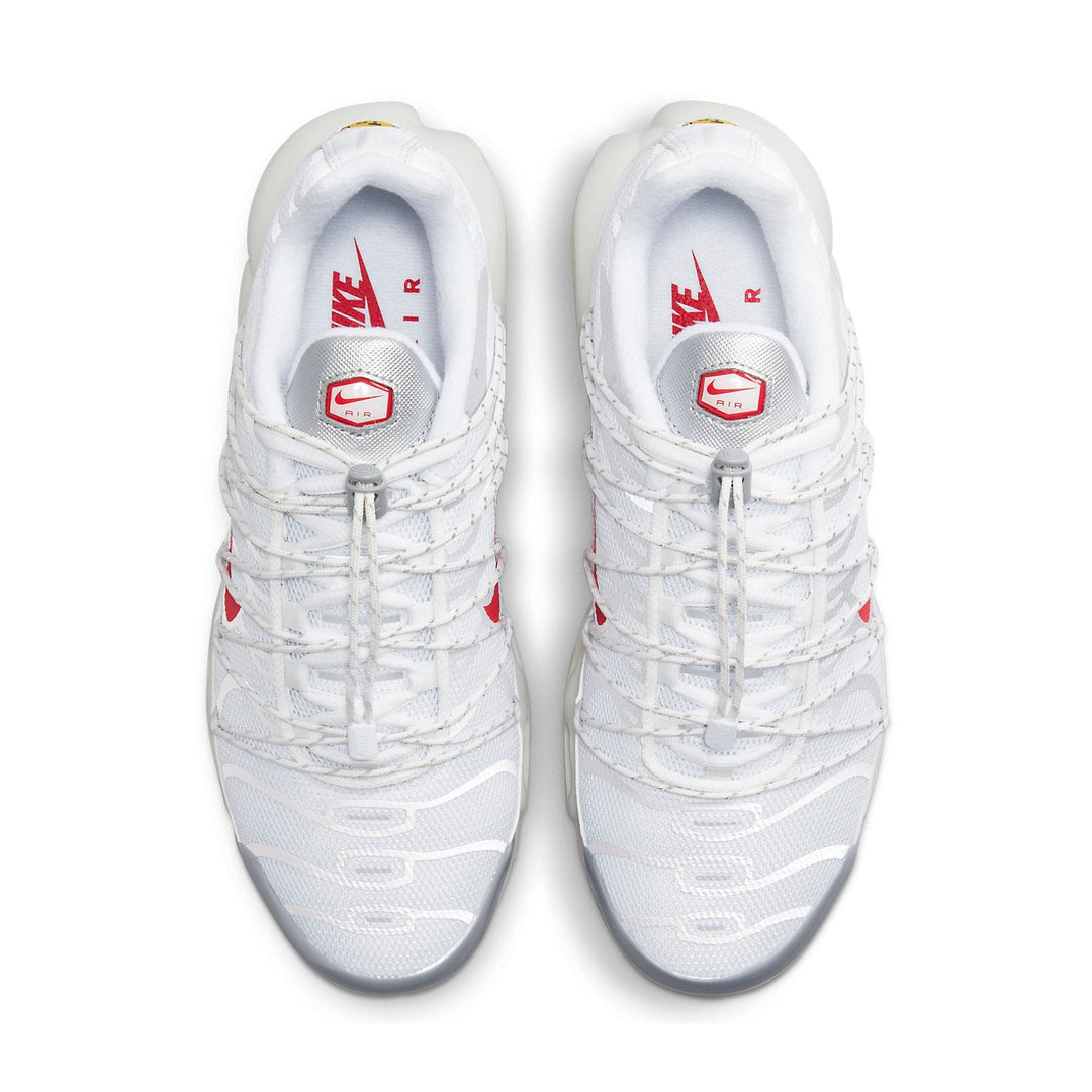 NIKE AIR MAX PLUS LACE TOGGLE WHITE UNIVERSITY RED WOMENS