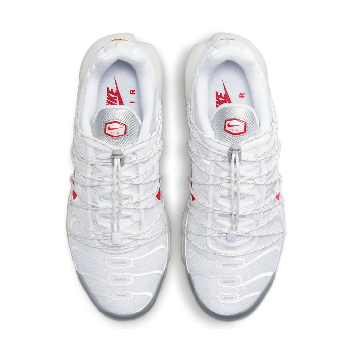 NIKE AIR MAX PLUS LACE TOGGLE WHITE UNIVERSITY RED WOMENS