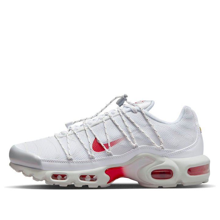 NIKE AIR MAX PLUS LACE TOGGLE WHITE UNIVERSITY RED WOMENS
