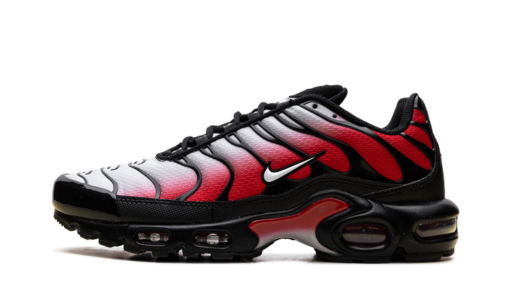 NIKE AIR MAX PLUS PURE PLATINUM UNIVERSITY RED BLACK WHITE