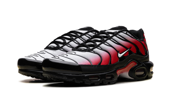NIKE AIR MAX PLUS PURE PLATINUM UNIVERSITY RED BLACK WHITE