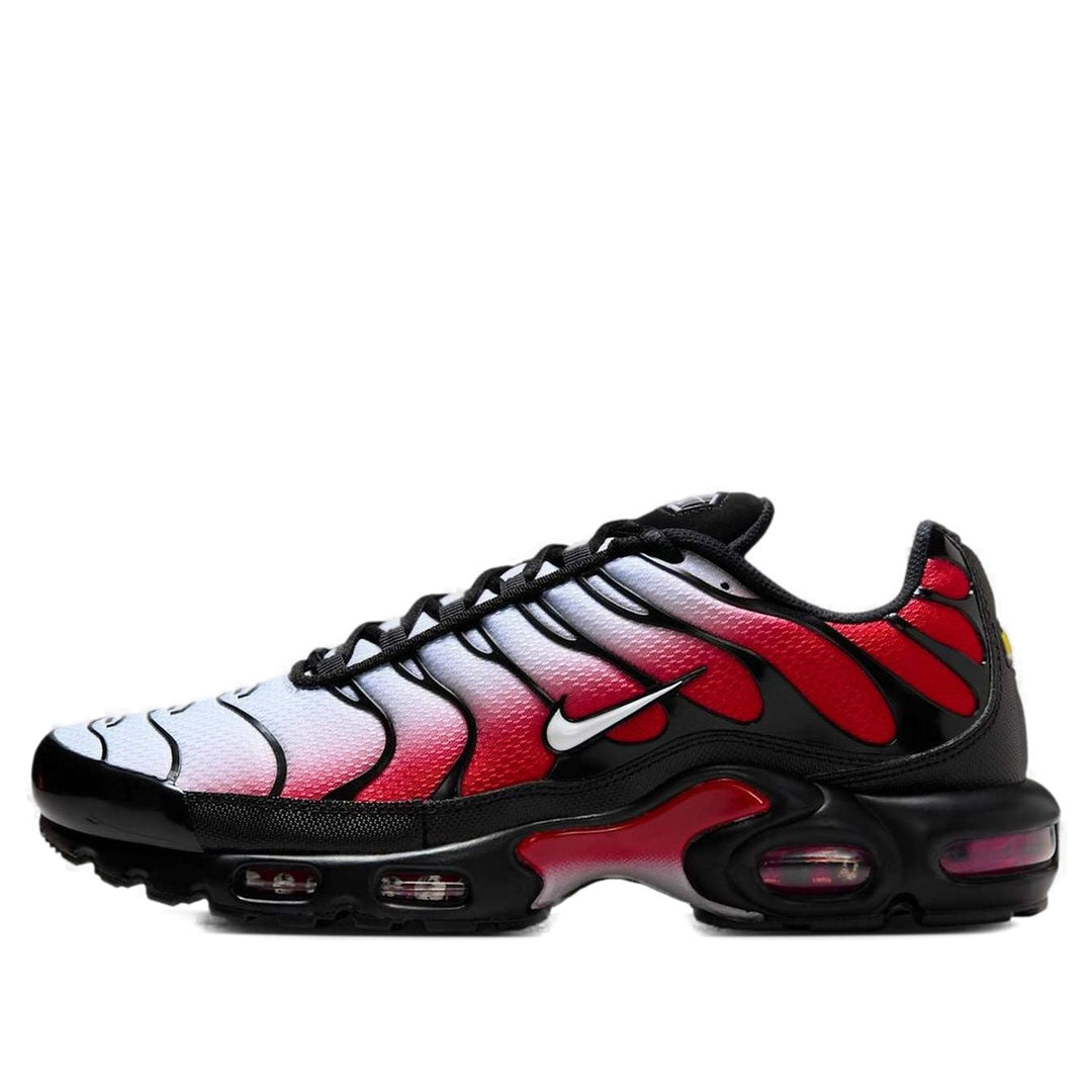 NIKE AIR MAX PLUS PURE PLATINUM UNIVERSITY RED BLACK WHITE