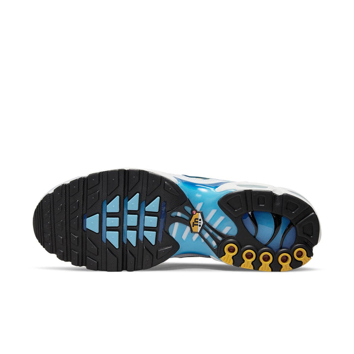 NIKE AIR MAX PLUS SPRAY PAINT SWOOSH WHITE BLUE
