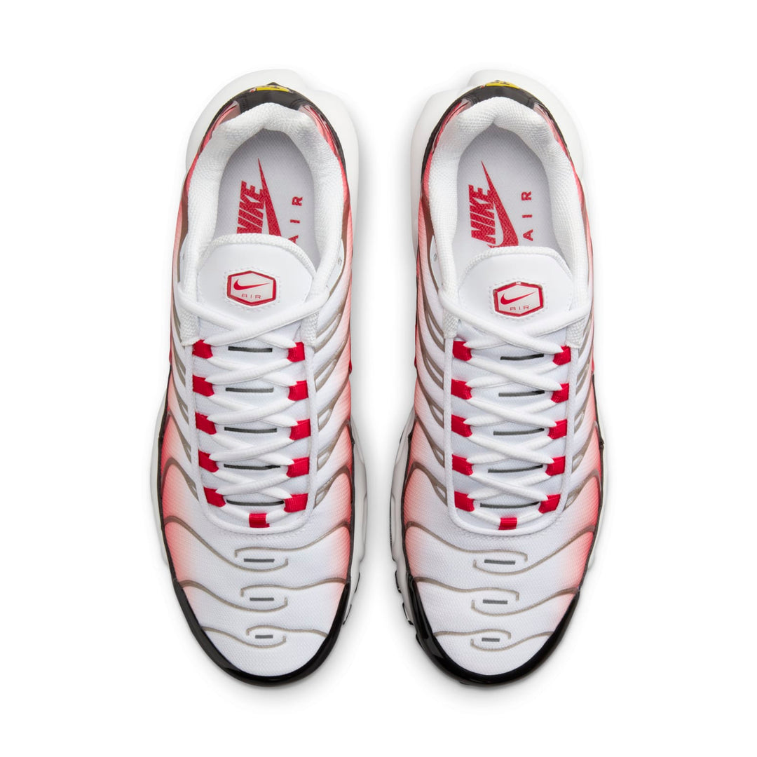 NIKE AIR MAX PLUS WHITE BLACK UNIVERSITY RED