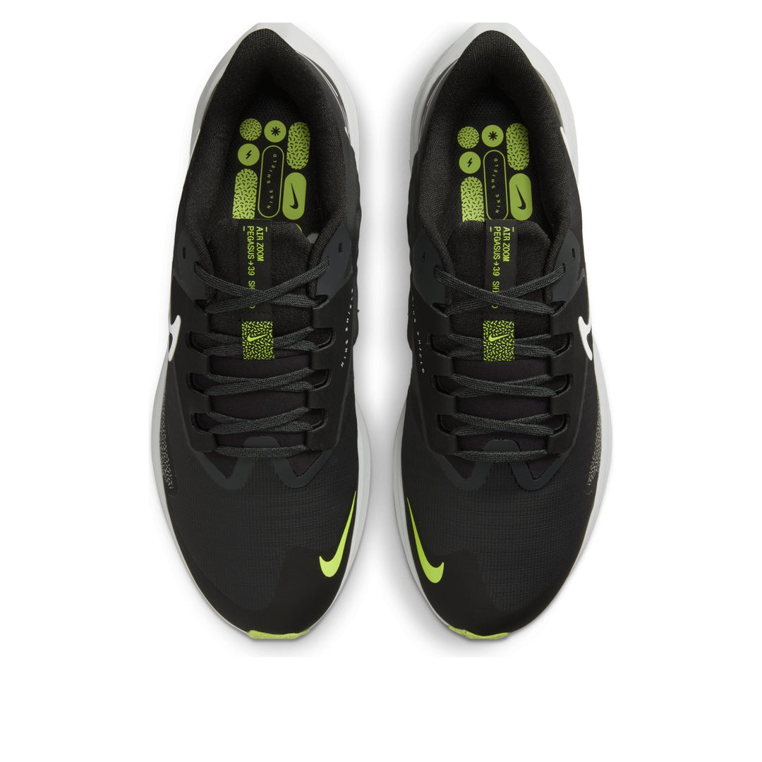 NIKE AIR ZOOM PEGASUS 39 SHIELD BLACK DARK SMOKE GREY VOLT