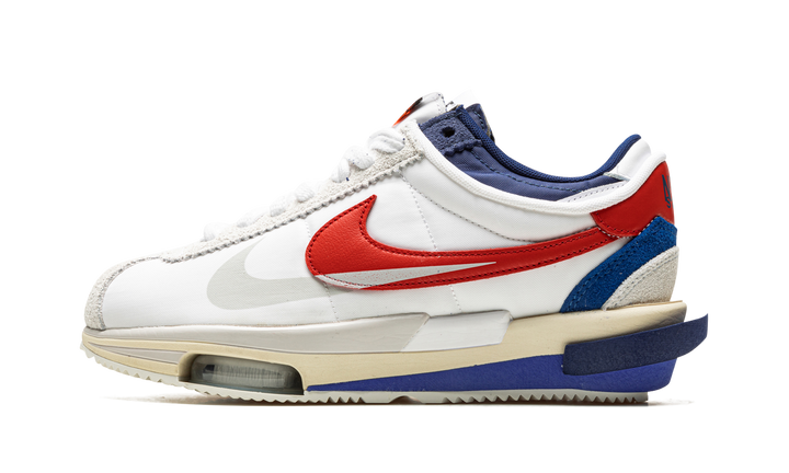 NIKE CORTEZ 4.0 X SACAI WHITE UNIVERSITY RED BLUE
