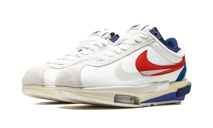 NIKE CORTEZ 4.0 X SACAI WHITE UNIVERSITY RED BLUE