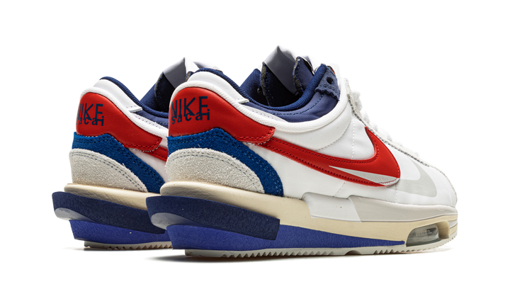 NIKE CORTEZ 4.0 X SACAI WHITE UNIVERSITY RED BLUE