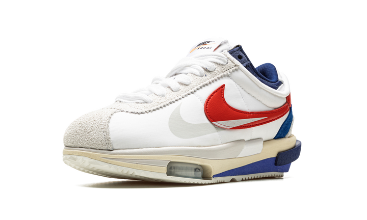 NIKE CORTEZ 4.0 X SACAI WHITE UNIVERSITY RED BLUE