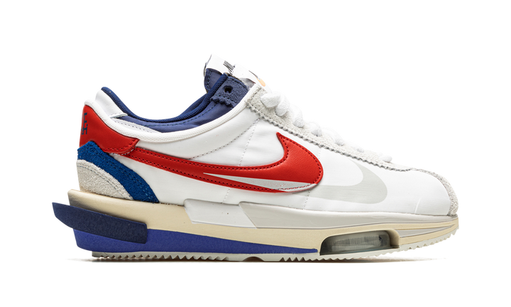 NIKE CORTEZ 4.0 X SACAI WHITE UNIVERSITY RED BLUE
