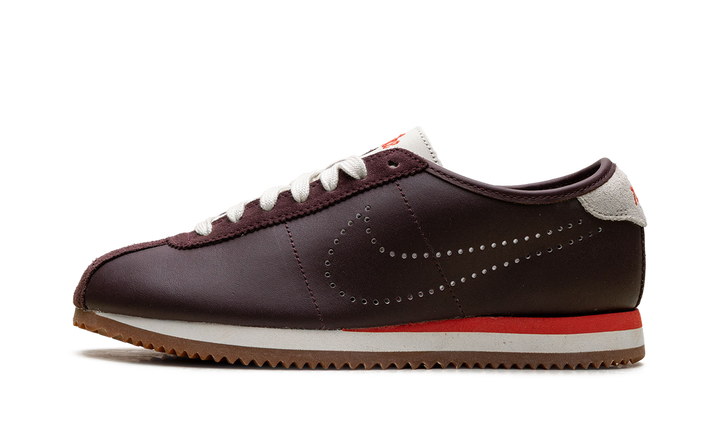 NIKE CORTEZ BURGUNDY CRUSH PERFORATED SWOOSH WOMENS