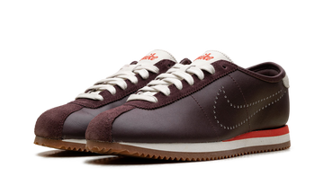 NIKE CORTEZ BURGUNDY CRUSH PERFORATED SWOOSH WOMENS — Stock