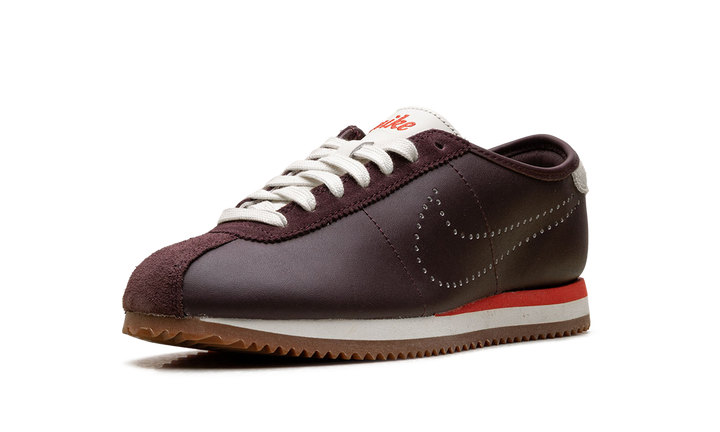 NIKE CORTEZ BURGUNDY CRUSH PERFORATED SWOOSH WOMENS