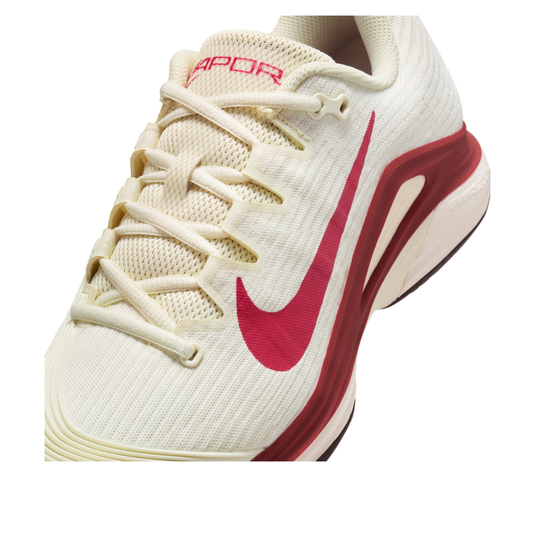 NIKE COURT AIR ZOOM VAPOR 12 HC PALE IVORY SAIL TEAM RED RUSH PINK WOMENS