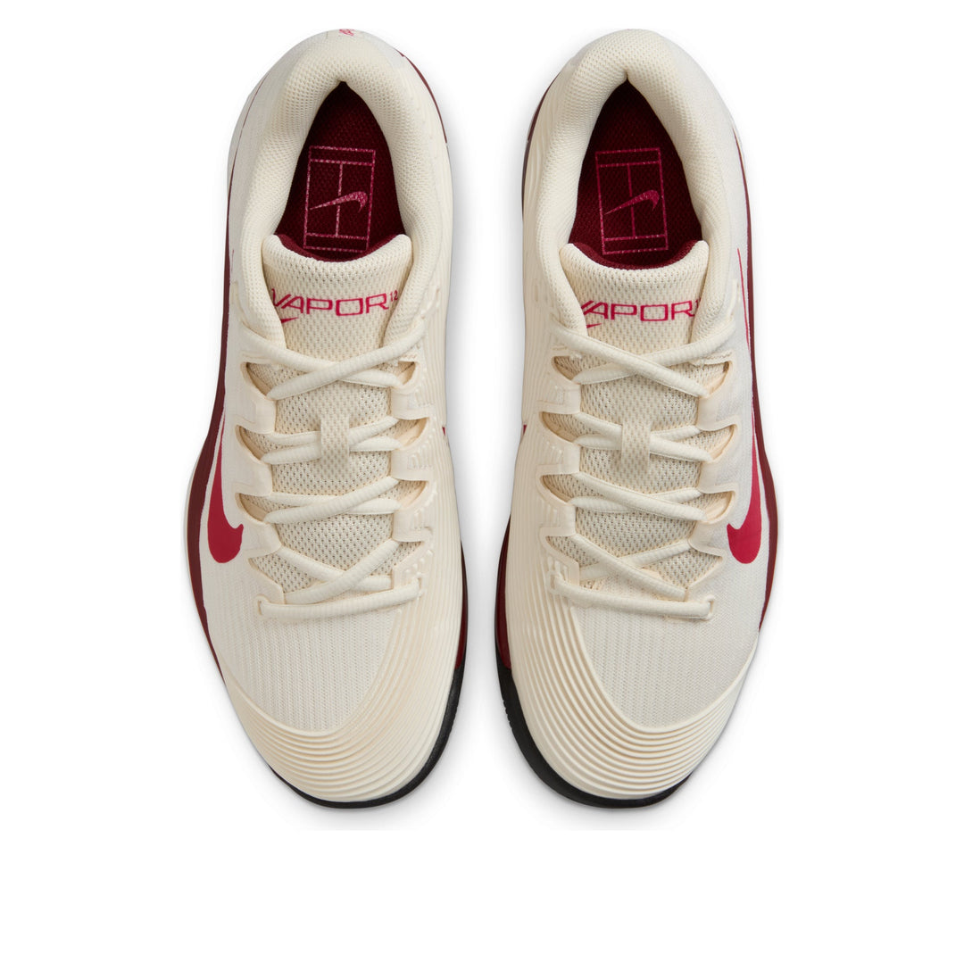 NIKE COURT AIR ZOOM VAPOR 12 HC PALE IVORY SAIL TEAM RED RUSH PINK WOMENS