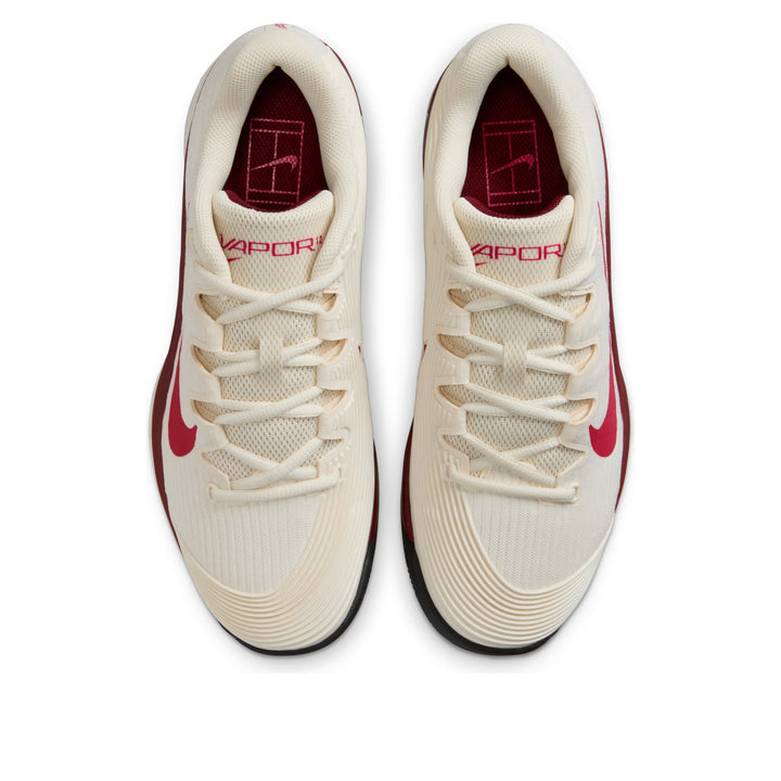 NIKE COURT AIR ZOOM VAPOR 12 HC PALE IVORY SAIL TEAM RED RUSH PINK WOMENS
