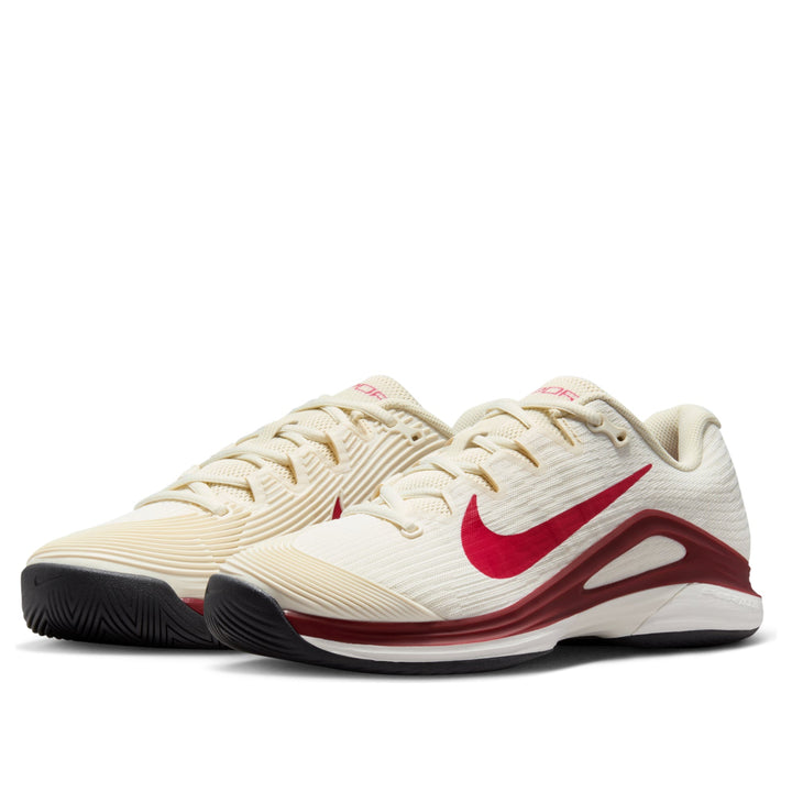NIKE COURT AIR ZOOM VAPOR 12 HC PALE IVORY SAIL TEAM RED RUSH PINK WOMENS