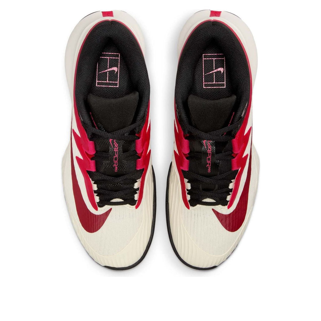 NIKE COURT AIR ZOOM VAPOR PRO 3 HC PALE IVORY SAIL TEAM RED RUSH PINK WOMENS