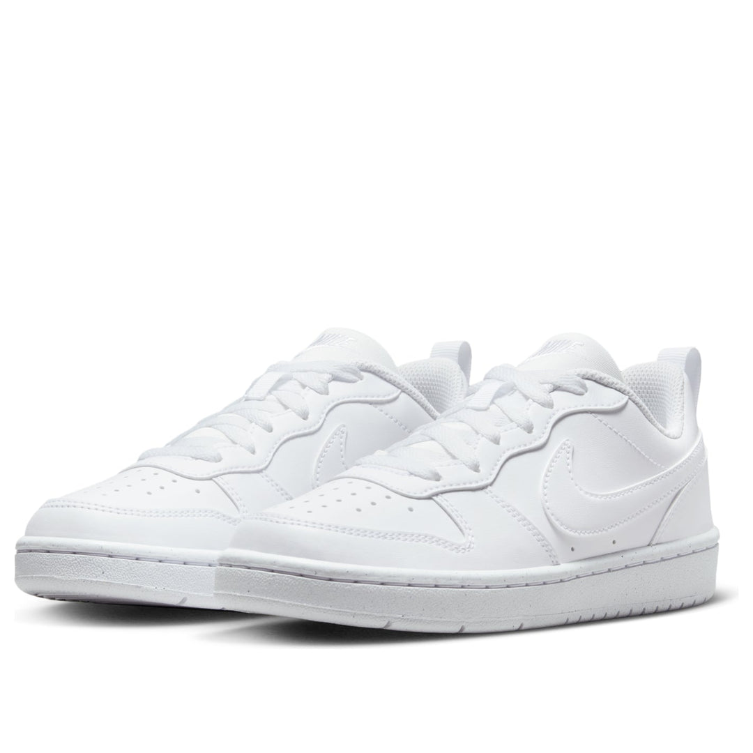 NIKE COURT BOROUGH LOW RECRAFT TRIPLE WHITE GS