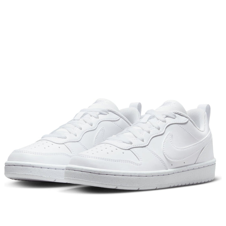 NIKE COURT BOROUGH LOW RECRAFT TRIPLE WHITE GS