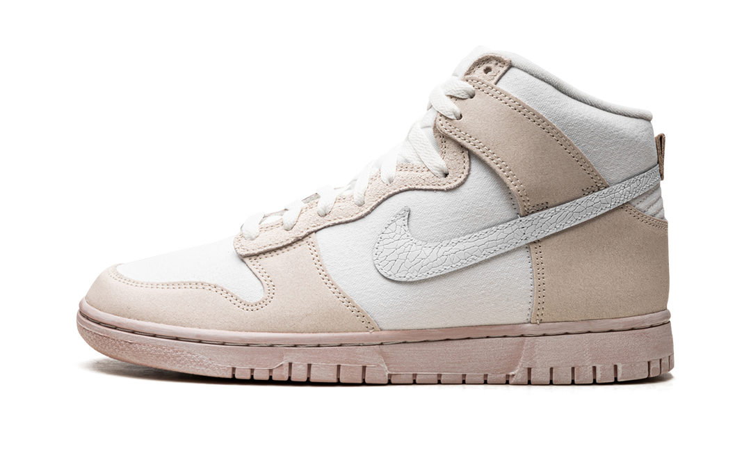 NIKE DUNK HIGH EMB CRACKED LEATHER WHITE TAN