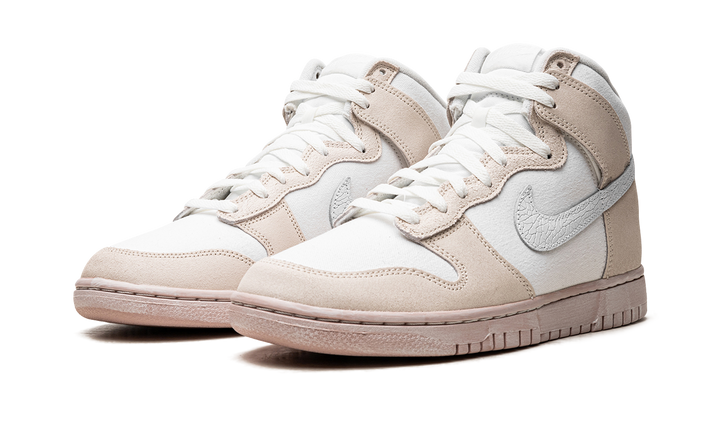 NIKE DUNK HIGH EMB CRACKED LEATHER WHITE TAN