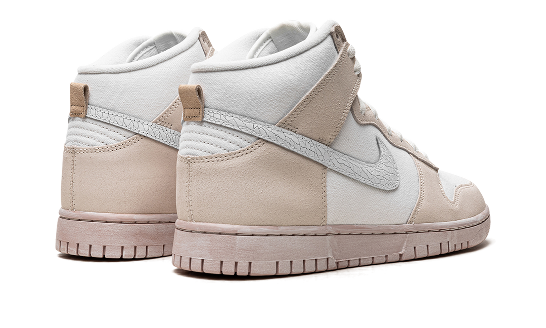 NIKE DUNK HIGH EMB CRACKED LEATHER WHITE TAN