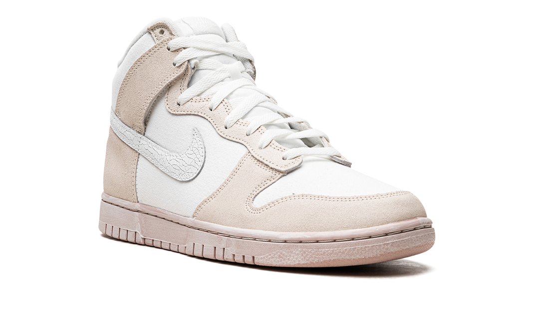 NIKE DUNK HIGH EMB CRACKED LEATHER WHITE TAN